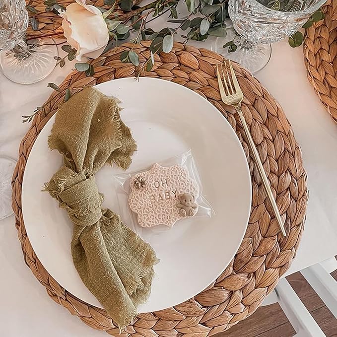 24Pack Coffee Cloth Napkins 17x17Inch Coffee Napkins Cloth with Fringe Soft Cotton Cloth Napkins Washable Rustic Dinner Napkins Cloth for Wedding Party Dinner Table