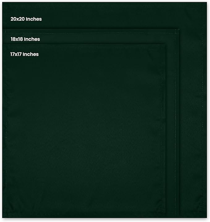 Utopia Home Hunter Green Cloth Napkins (12 Pack, 20x20 Inches), Ideal Dinner Napkins for Party, Wedding and Lunch/Dinner