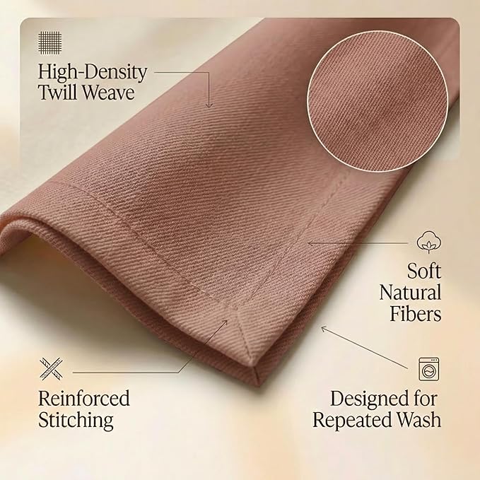 Accent Home 100% Cotton Napkins, Delicate Cloth Napkins for Dinners, Parties and Weddings，18 x 18 Inch Set of 6 - Blush