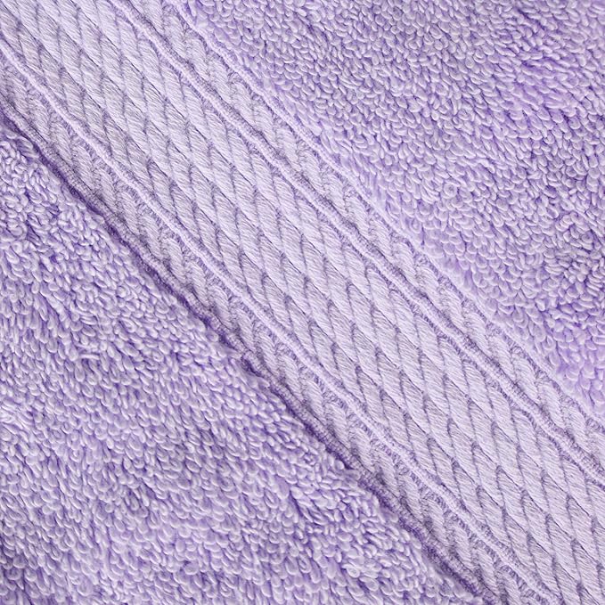 Superior Egyptian Cotton Pile Bath Towel Set of 4, Ultra Soft Luxury Towels, Thick Plush Essentials, Absorbent Heavyweight, Guest Bath, Hotel, Spa, Home Bathroom, Shower Basics, Purple
