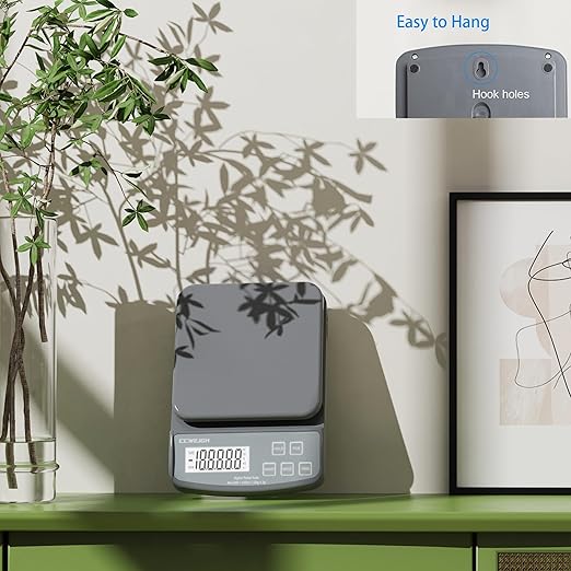 Postal Scales 26lbs/0.03oz High Precision Food Scale for Kitchen with Hold,Tare and PCS,Portable Shipping Scale for Packages, Small Kitchen Business,Jewelry,Batteries Included （Grey26lbs/1kg）