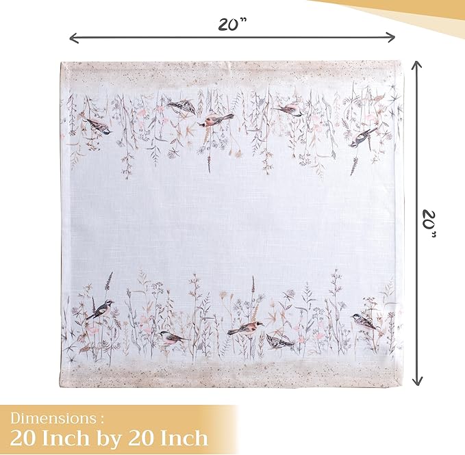 Maison d' Hermine Cloth Napkins Set of 4 100% Cotton Everyday Reusable Square Napkins Cloth Washable Dinner Wedding Gifts for Mothers Day Spring/Summer (Meadow Florals - Brown, 20" x 20")