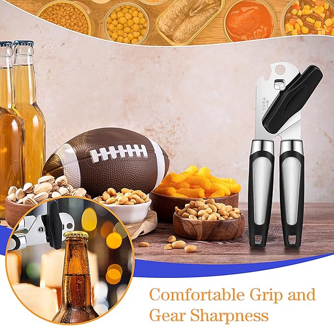 Gisafai 6 Pcs Manual Can Opener with Sharp Blade Smooth Edge Multifunctional Kitchen Gadget Handheld Openers Oversized Handheld Knob Can and Bottle Animals