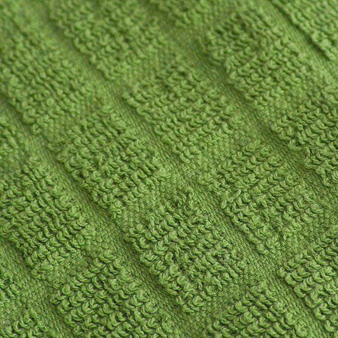 Ritz Premium Kitchen Towel and Dish Cloth Value Set: Highly Absorbent, Super Soft, Long-Lasting, 100% Cotton Checked and Solid Hand Towels, Tea Towels, Bar Towels - 6 Pack, Fluorite Green