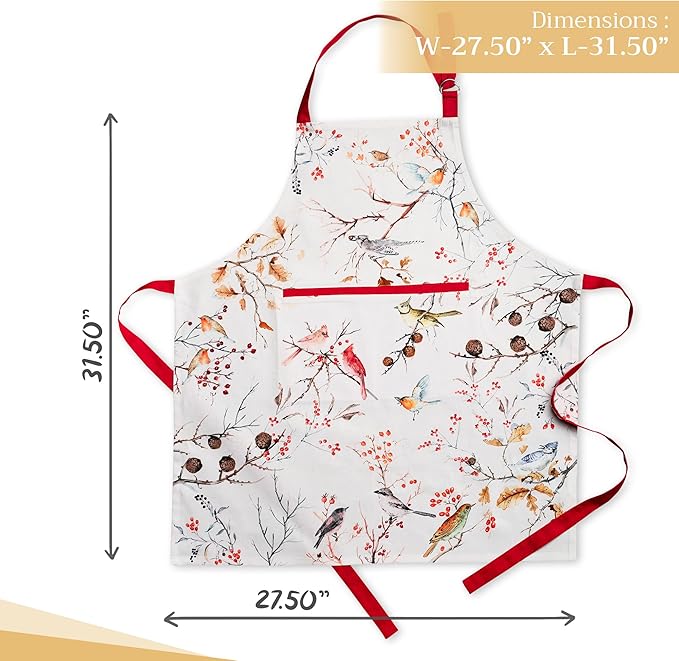 Maison d' Hermine 100% Cotton Apron for women with Pocket Kitchen Chef Apron for Men Cooking Mothers Day Gifts