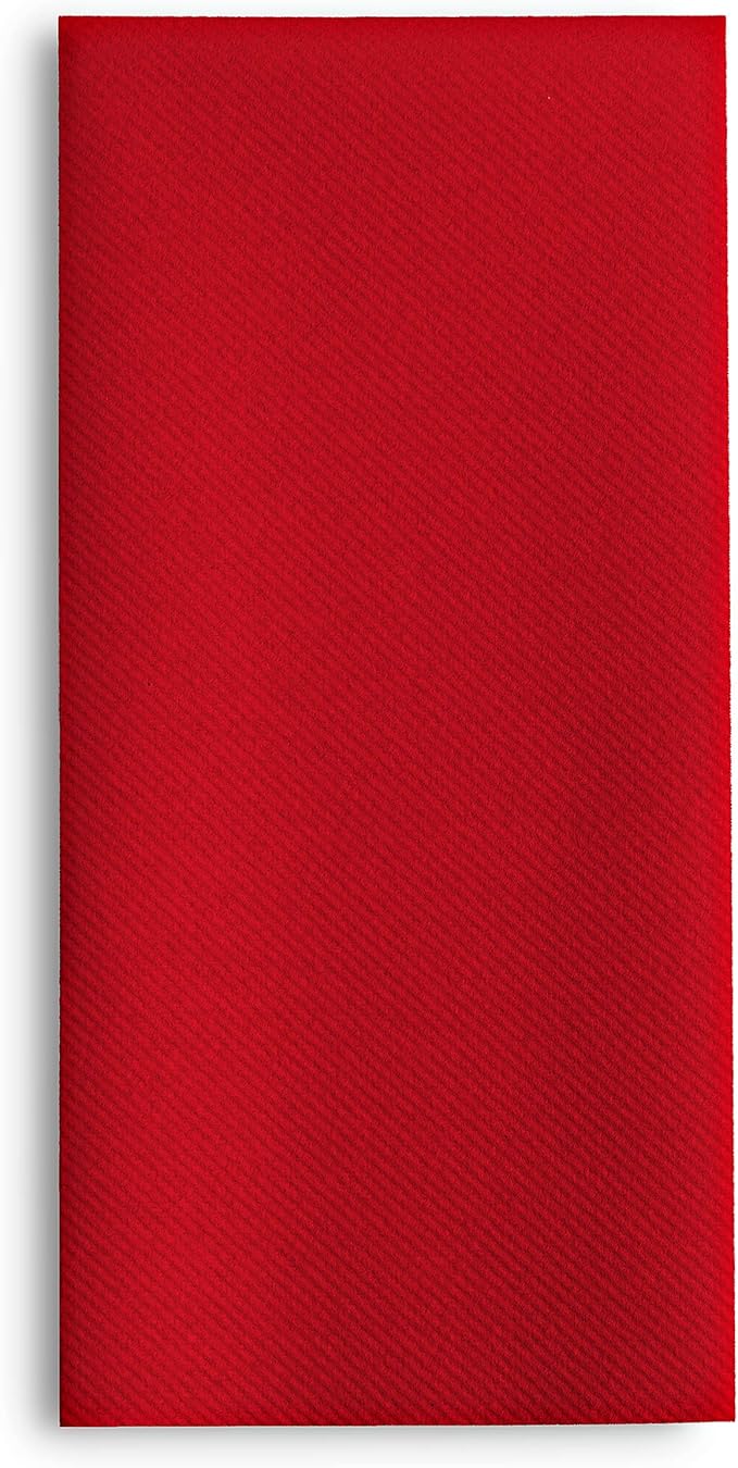 100 Linen-Feel Colored Paper Napkins - Decorative Cloth-Like Brighet Red Dinner Napkins - Soft And Absorbent. For Kitchen, Party, Wedding, Bathroom Or Any Occasion. (Pack of 100)