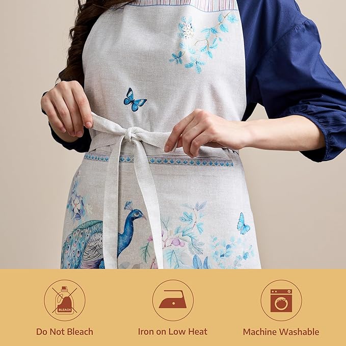Maison d' Hermine 100% Cotton Apron for women with Pocket Kitchen Chef Apron for Men Cooking Mothers Day Gifts