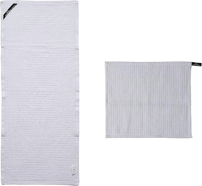 Kitchen Dish Wash Cloths Waffle Terry Design DishCloths12x12 in Pk of 4 & Dish Towels 13x28 in Pk of 4|Cotton Dish Rags for Drying Dishes|Counter Top |Spring Easter Basket Decor|White