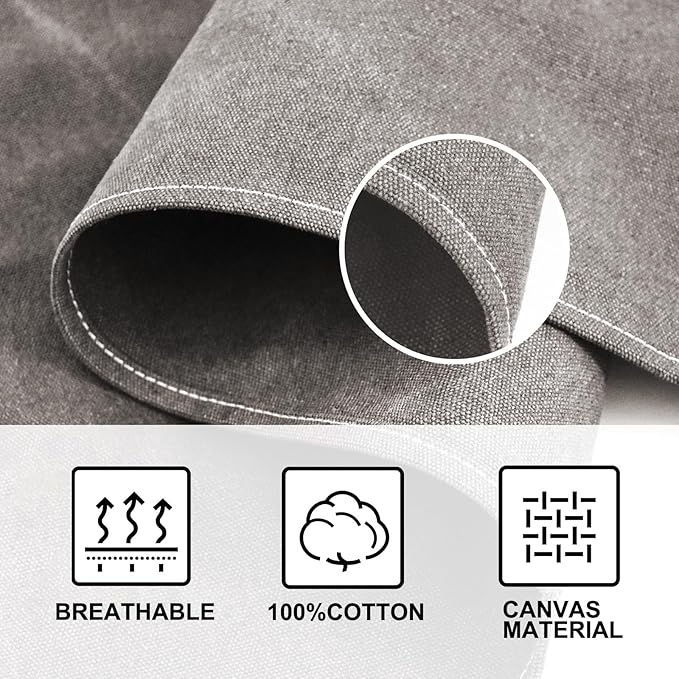 OUNLEN Chef Apron for Men Women Canvas Aprons with 3 Pockets Cross Back Resistant Work Apron for Cooking