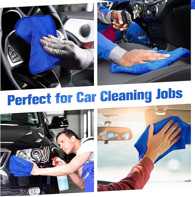 Tanlade Cleaning Cloth Dry Erase Cloth Cleaning Rags Reasonable Kitchen Towels Microfiber Towels Cars Wash(6 x 6 Inch,Blue,30 Pcs)
