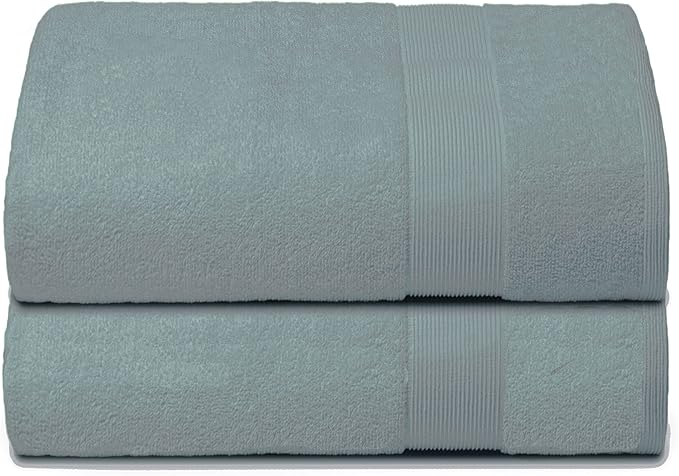 Belizzi Home Premium Cotton Oversized 2 Pack Bath Sheet 35x70-100% Pure Cotton - Ideal for Everyday use - Ultra Soft & Highly Absorbent - Machine Washable - Jade