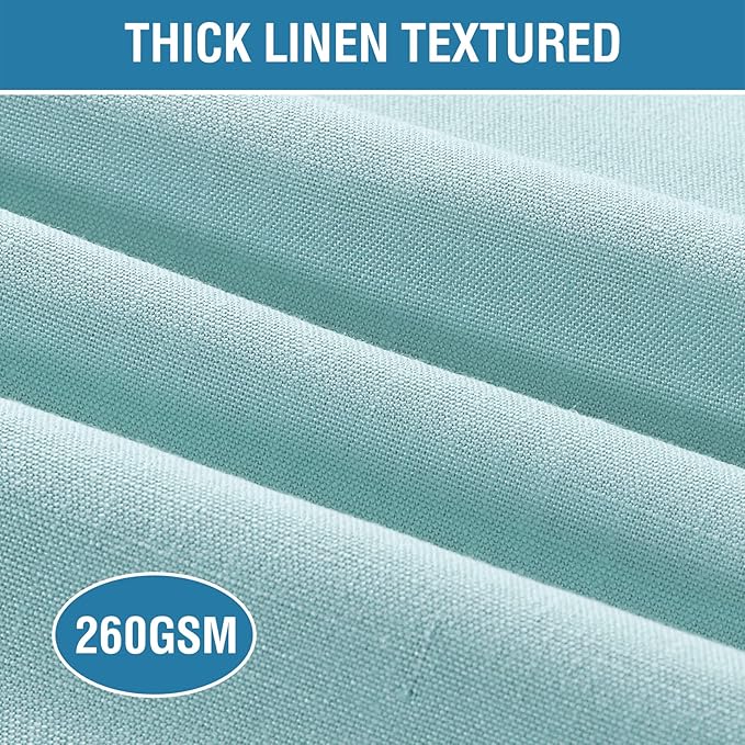H.VERSAILTEX Linen Placemats Set of 4 Premium Solid Table Placemats for Dining Table Spill-Proof Waterproof Table Mats Heat-Resistant Kitchen Table Mats Washable, 12x18 inches, Aqua