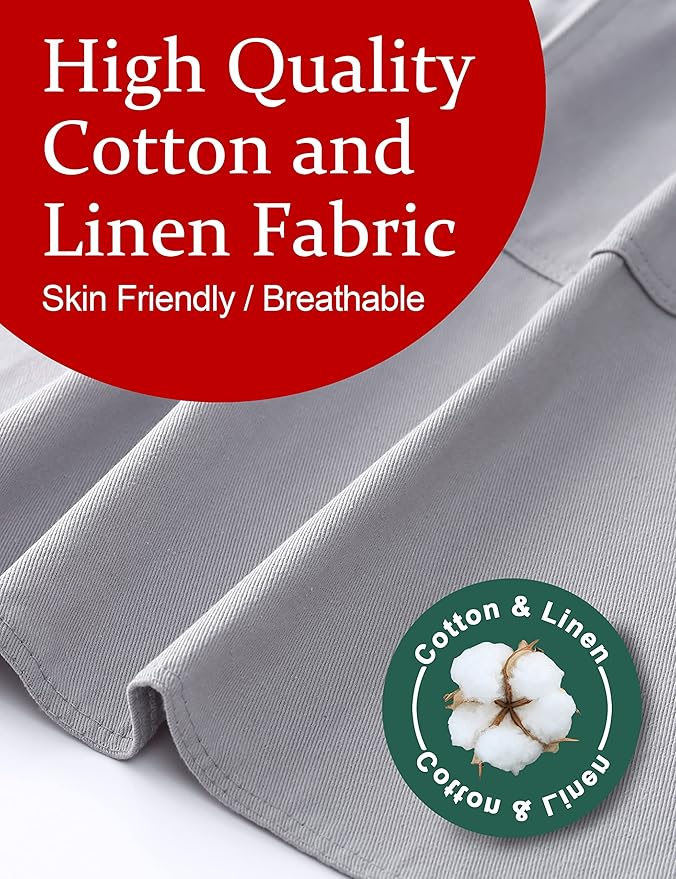 Big Plus Size Aprons for Women with Pockets Cotton Linen Baking Kitchen Cooking