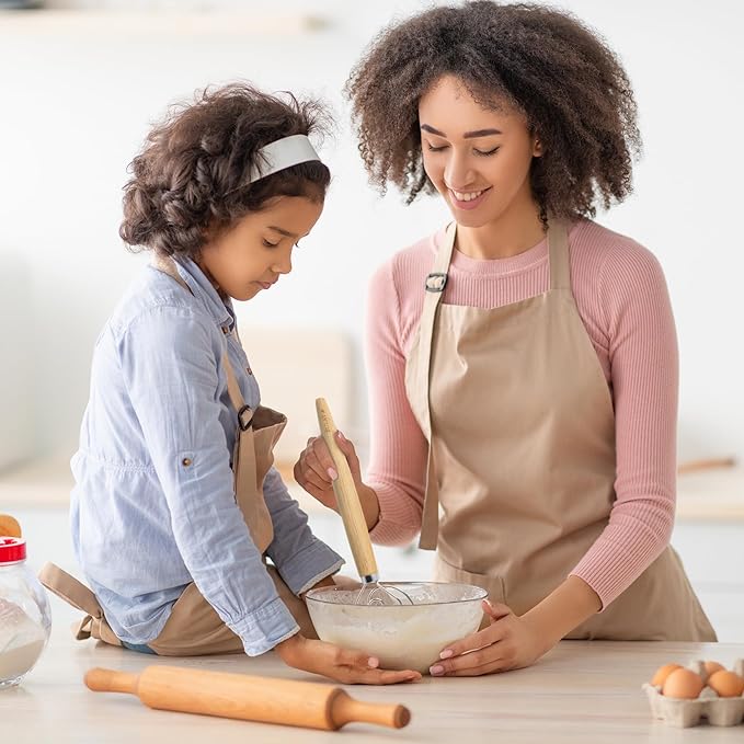 Zulay Kitchen 13-Inch Danish Dough Whisk - Stainless Steel Wooden Whisk with Dough Hook - Sourdough Whisk for Bread, Pizza, Pastry, Cake Batter & More - Wood