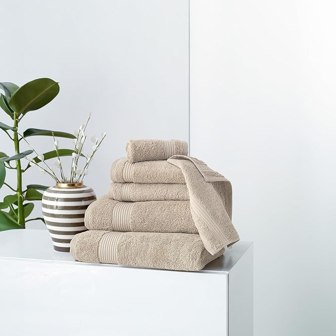 Classic Turkish Towels CTT - Premium 4 Piece Bath Towel Set, Made with 100% Turkish Cotton, Quick Drying, Highly Absorbent & Comfy Towels for Spa & Hotel | 30"x54" (Beige)