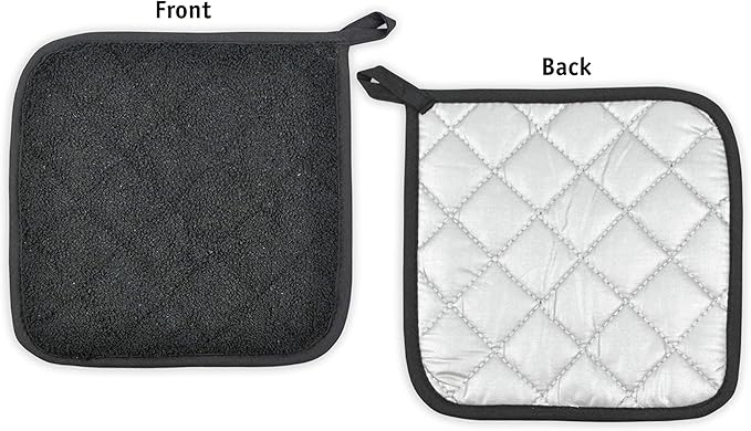 DII Basic Terry Collection Quilted 100% Cotton, Potholder, Wine, 3 Piece