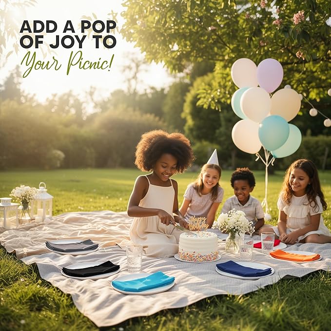 Utopia Kitchen Multi Color Cloth Napkins [12 Pack, 18x18 Inch] Absorbent Cotton Blend Washable and Reusable for Dinner, Restaurant, Lunch, Wedding and Hotel
