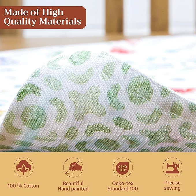 Maison d' Hermine Placemats Set of 4 100% Cotton Washable Cloth Place Mats Reusable Table Mats for Kitchen Dining Party Wedding Gifts for Mothers Day Spring/Summer (Just Floral, 13" x 19")