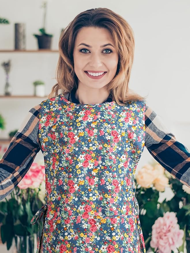 3 pack Women Cobbler Apron Vintage Floral Aprons for Women Chef Bakers Apron for Baking, Cooking, Gardening