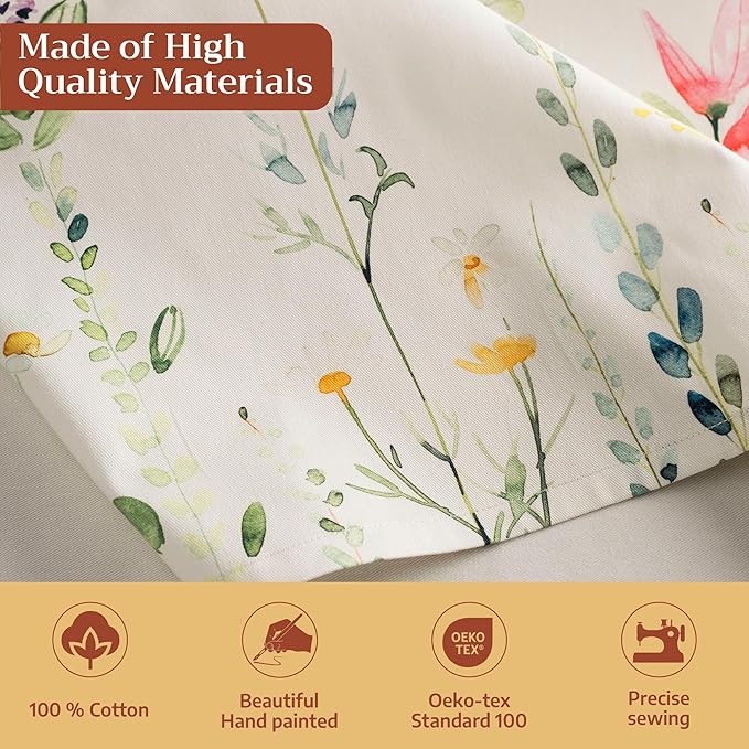 Maison d' Hermine Cloth Napkins Set of 4 100% Cotton Everyday Reusable Square Napkins Cloth Washable Dinner Wedding Restaurant Gifts for Mothers Day Spring/Summer (Botanical Fresh, 20" x 20")