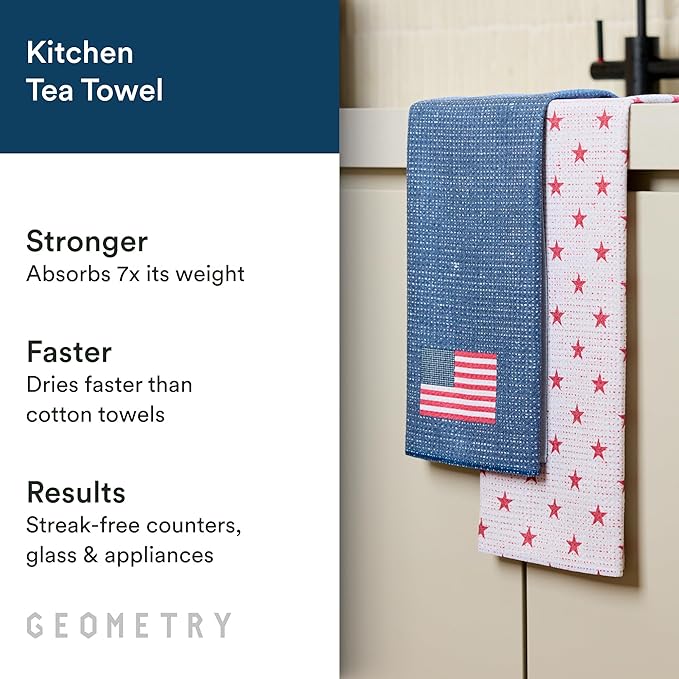 GEOMETRY Kitchen Tea Towel - Quick Dry Microfiber Cloth Dish Towels for Kitchen Drying - Premium Quick Dry Towel (Gradient Star, 1-Pack)