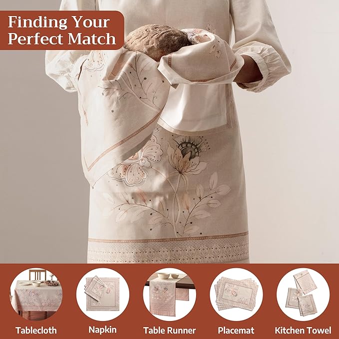 Maison d' Hermine 100% Cotton Apron for women with Pocket Kitchen Chef Apron for Men Cooking Mothers Day Gifts
