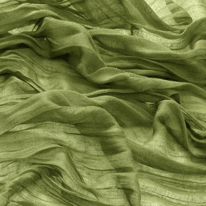 DeZerlor 12 Pack Olive Green Cheesecloth Napkins Spring Cloth Napkins Set of 12 Olive Dinner Napkins Bulk 21x21 Inches for Wedding Bridal Shower Baby Shower Parties