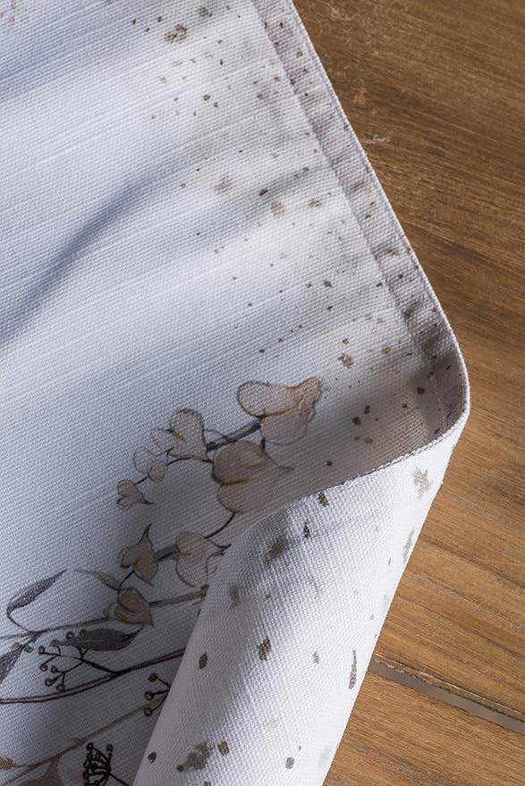 Maison d' Hermine Placemats Set of 4 100% Cotton Washable Cloth Place Mats Reusable Table Mats for Kitchen Dining Wedding Gifts for Mothers Day Spring/Summer (Meadow Florals - Brown, 13" x 19")