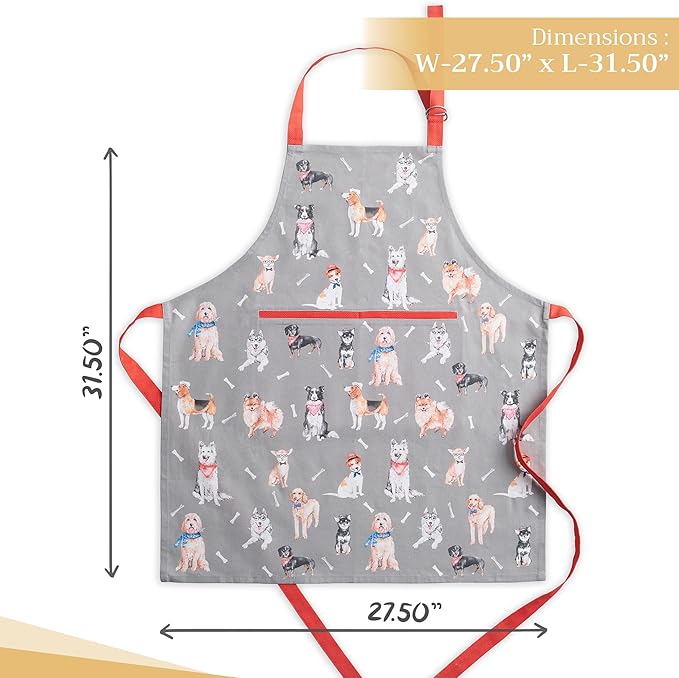 Maison d' Hermine 100% Cotton Apron for women with Pocket Kitchen Chef Apron for Men Cooking Mothers Day Gifts