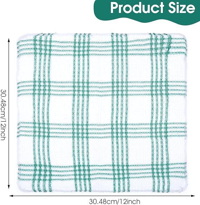Lemecima 20 Pieces Kitchen Dish Cloths for Washing Cleaning Absorbent Dish Rags Drying Dish Towels for Scrubbing Wipe Glass Home and Household Supplies