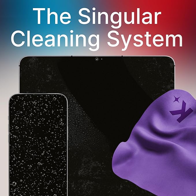 Koala Lens Cleaning Cloth | Japanese Microfiber | Glasses Cleaning Cloths | Eyeglass Lens Cleaner | Eyeglasses, Camera, VR/AR Headset, and Screen Cleaner | Blue & Purple (Pack of 2)