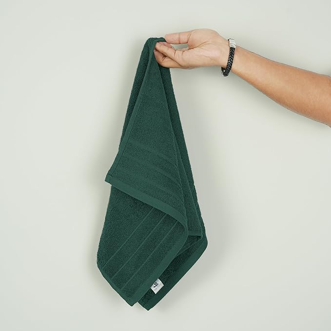 Tens Towels Pack of 6 Hand Towels, 100% Cotton, Lighter Weight, Quick to Dry, 16 x 28 Inches, Super Soft & Absorbent, Perfect for Bathroom & Kitchen (Hunter Green)