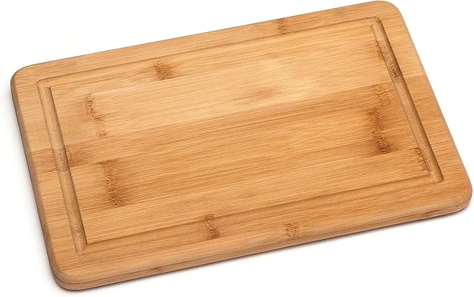 Lipper International Bamboo Wood Kitchen Cutting and Serving Board with Non-Slip Cork Backing, Small, 11-3/4" x 7-3/4" x 5/8"