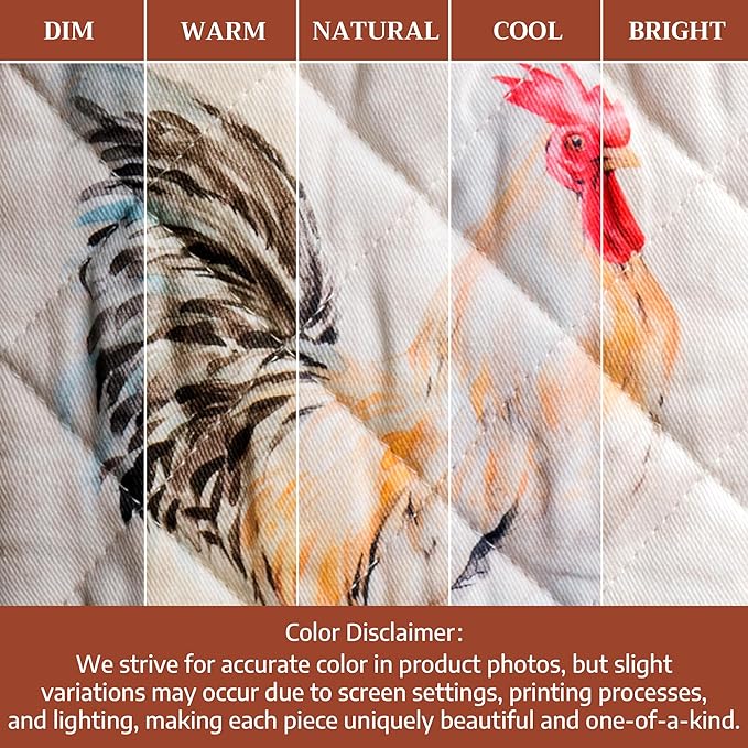 Maison d'Hermine Oven Gloves 100% Cotton Oven Mitt 7" x 13" with Loop Heat Resistant, BBQ, Cooking Gloves, Baking, Grilling, Kitchen, Handling Hot Pans Spring/Summer (Pack of 1, Campagne)