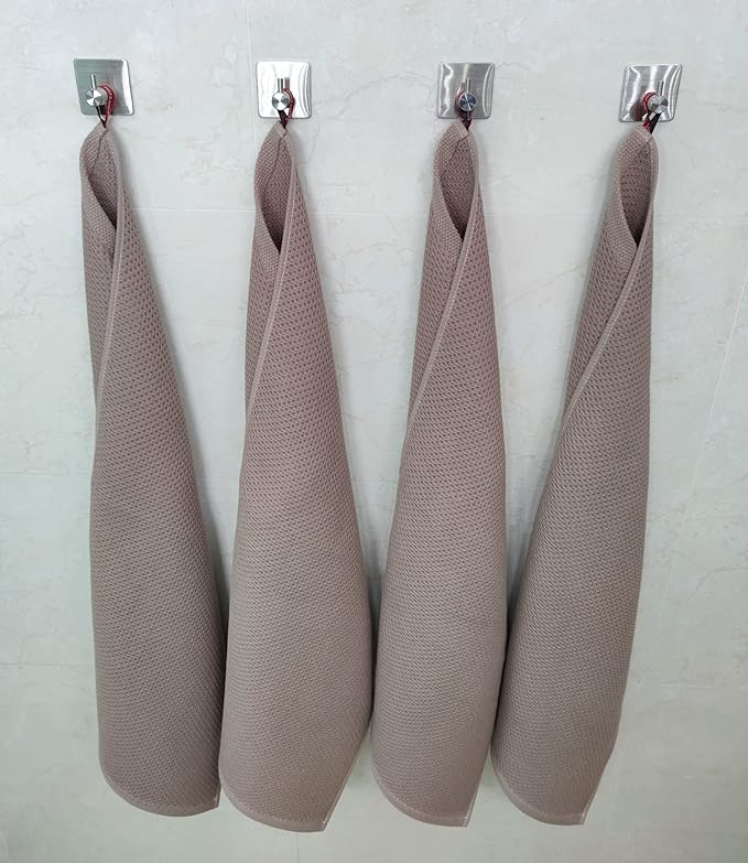 Kitchen Towels 100% Cotton Waffle Weave Dish Towel for Cleaning Drying Dishes Extra Absorbent and Soft, Dish Cloth,13 x 28 Inch(EarthBrown-4 Pack)