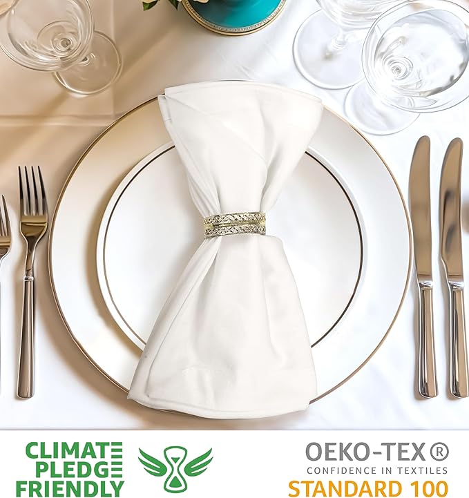 Urban Villa Cloth Napkins Ivory Dinner Napkins Set of 12 (18X18) 100% Cotton Absorbent Washable Durable Reusable Cloth Napkins Ideal for Easter Decorations Hotel Collection Farmhouse Parties Napkins
