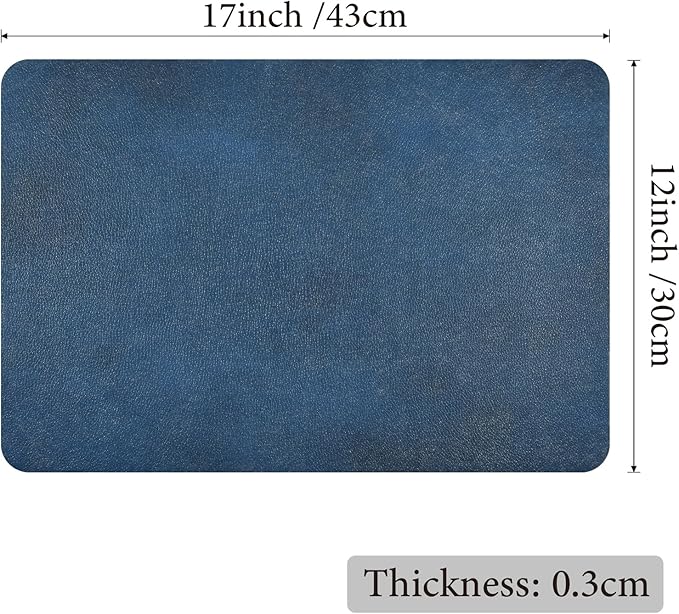 Vinyl Placemats Set of 4-12x17 Inch - Heat Resistant Washable Place Mats Waterproof Non-Slip Wipeable Table Mats for Dining Table Decor, Indoor/Outdoor Plastic Mat