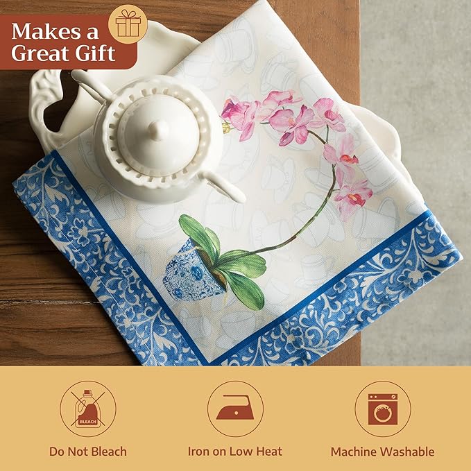 Maison d' Hermine Cloth Napkins Set of 4 100% Cotton Everyday Reusable Square Napkins Cloth Washable Dinner Party Wedding Restaurant Gifts for Mothers Day Spring/Summer (Canton, 20" x 20")
