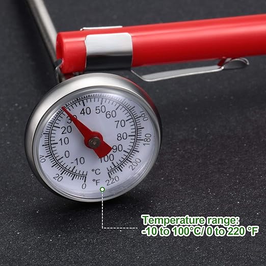 Frienda 3 Pcs Instant Read 1 Inch Dial Food Thermometer Pocket Kitchen Thermometer with 3 Pcs Calibration Sleeves for Meat Food Cooking Coffee Drinks Chocolate Milk Foam