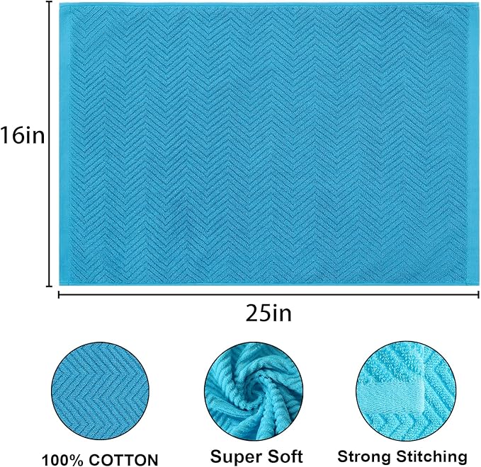 100% Cotton Kitchen Dish Towels Set, 16" x 25" Super Absorbent and Soft Kitchen Towels, Pack of 8 Dish Cloths for Drying Dishes (400 GSM)