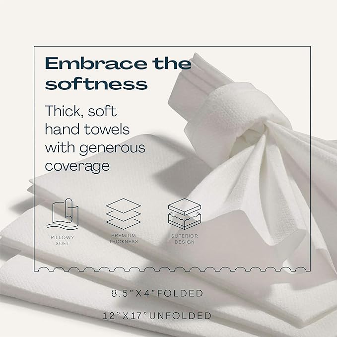 100-Pack Disposable Guest Towel Paper Napkin - 12" x 17" Disposable Cloth-Like Guest Towels - Soft And Absorbent Tissue Paper For Bathroom, Kitchen Or Event