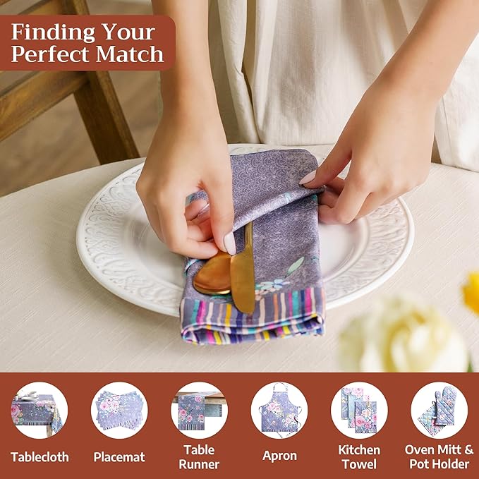Maison d' Hermine Cloth Napkins Set of 4 100% Cotton Everyday Reusable Square Napkins Cloth Washable Dinner Restaurant Gifts for Mothers Day Spring/Summer (Sweet Rose Lavender - Lush, 20" x 20")