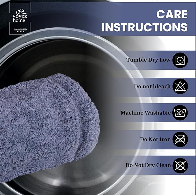voyzz home Luxurious 100% Cotton Bathroom Rug Mats - Featuring Ultra-Soft Plushness, Non-Slip Design, Thickness, and Washability. Enhancing Home Decor, Bath Mat Measuring 20"x32" Plain Blue.…