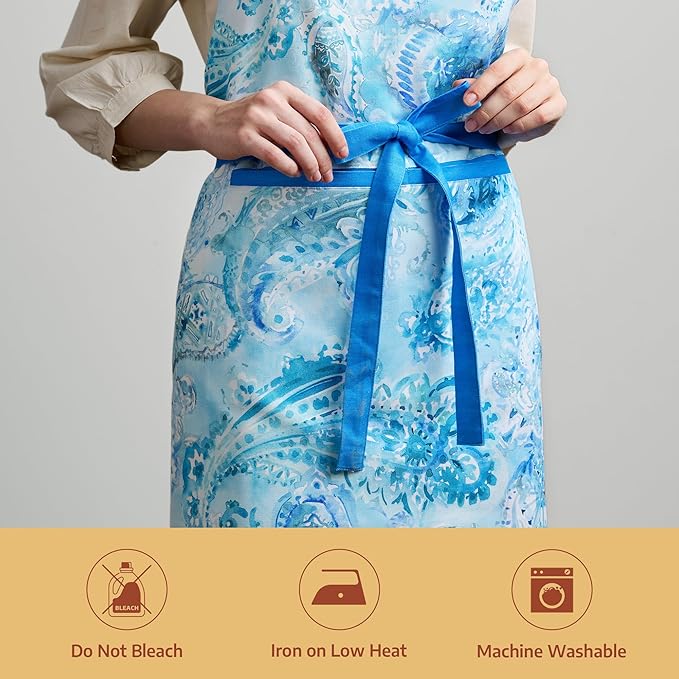 Maison d' Hermine 100% Cotton Apron for women with Pocket Kitchen Chef Apron for Men Cooking Mothers Day Gifts
