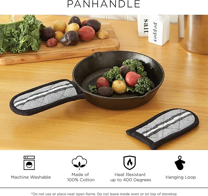 DII Basic Terry Collection Quilted 100% Cotton, Pan Handle, Gray, 3 Piece