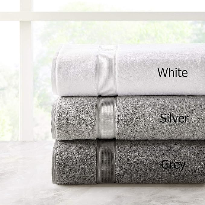 Madison Park 800GSM Bath Sheet Towel Oversized 34" x 68" 2 Pack 100% Cotton Bath Towel Set Highly Absorbent Hotel Spa Quality for Bathroom, Grey