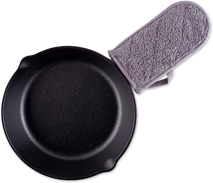 DII Basic Terry Collection Quilted 100% Cotton, Pan Handle, Gray, 3 Piece
