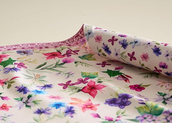Maison d' Hermine Placemats Set of 4 100% Cotton Washable Cloth Place Mats Reusable Table Mats for Kitchen Dining Party Wedding Gifts for Mothers Day Spring/Summer (Chardon, 13" x 19")