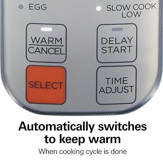 Hamilton Beach Digital Programmable Rice Cooker & Food Steamer,12 Cups Cooked (6 Uncooked), with Slow Cook & Hard-Boiled Egg Functions, Steam & Rinse Basket, Blue (37561)
