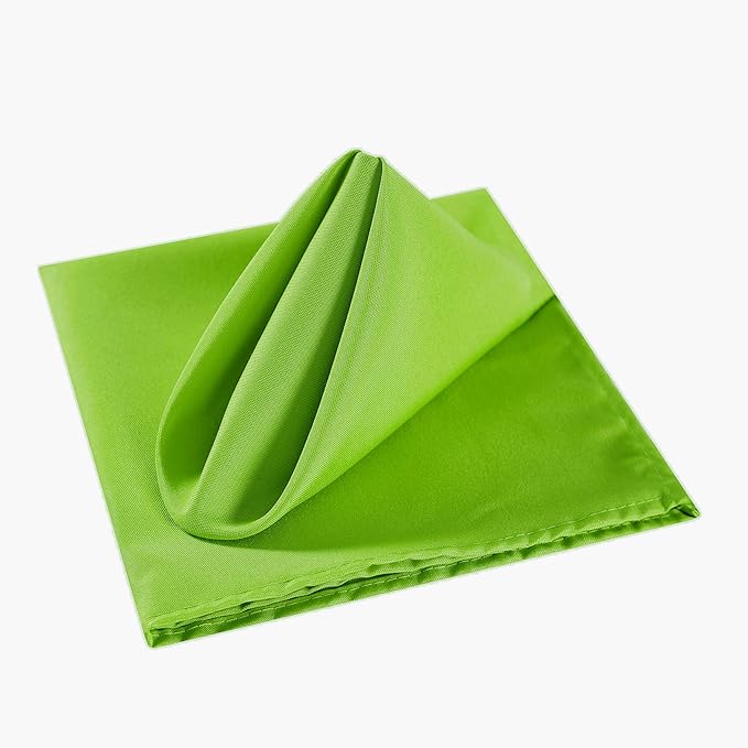 Cupuamon Cloth Napkins 20x20 inch Washable Polyester Dinner Napkins Soft Table Napkins for Wedding Party Dining Banquet(Apple Green,100PCS)